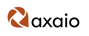 axaio brown and black horizontal logo