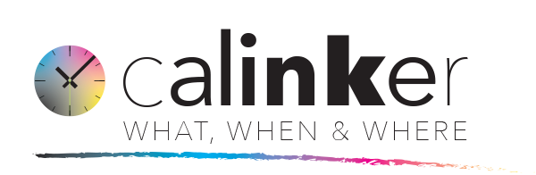 calinker logo with clock