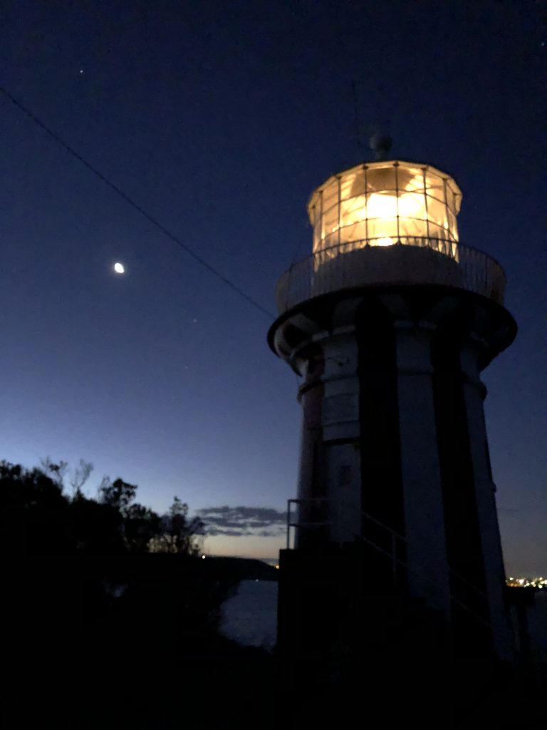 lighthouse on dark sky australia