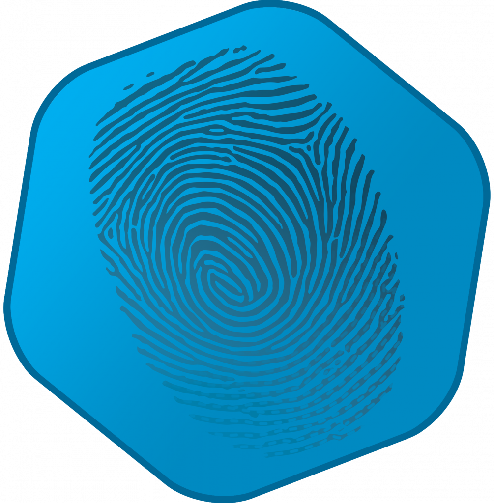 creative software solutions fingerprint on blue